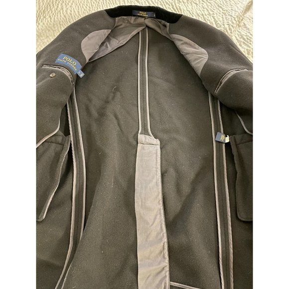 POLO RALPH LAUREN made in italy Velvet Collar Paddock City Coat Size L $969 - Picture 4 of 7